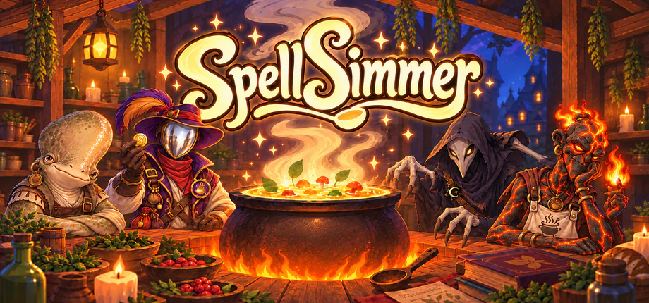 A warm SpellSimmer tavern scene